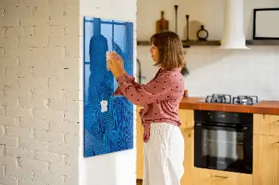 Magnetisch en uitwisbaar glazen wandbord met vogelveren print