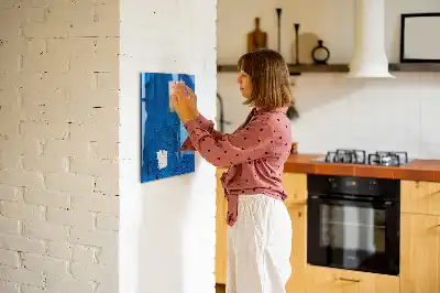 Magnetisch en uitwisbaar glazen wandbord met vogelveren print