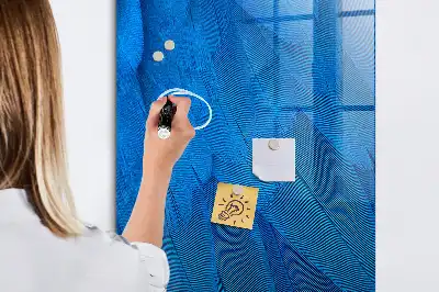 Magnetisch en uitwisbaar glazen wandbord met vogelveren print