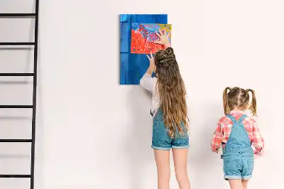 Magnetisch en uitwisbaar glazen wandbord met vogelveren print
