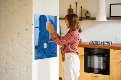 Magnetisch en uitwisbaar glazen wandbord met vogelveren print