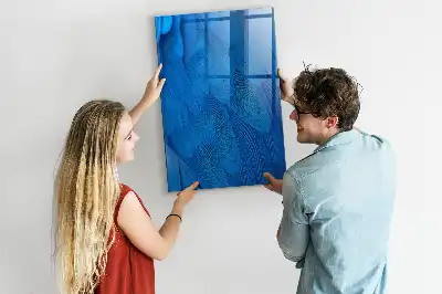 Magnetisch en uitwisbaar glazen wandbord met vogelveren print