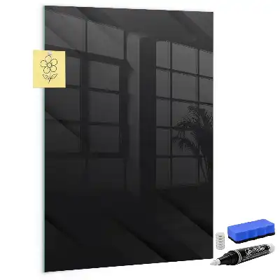 Magnetisch glazen memobord in effen kleur