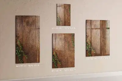 Decoratief glazen wandbord met rustieke houtlook, beschrijfbaar en magnetisch
