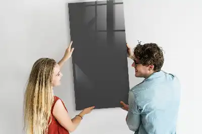 Decoratief glazen wandbord beschrijfbaar en magnetisch in het grijs