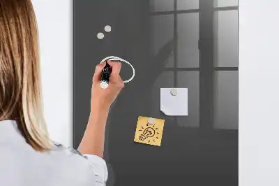 Decoratief glazen wandbord beschrijfbaar en magnetisch in het grijs