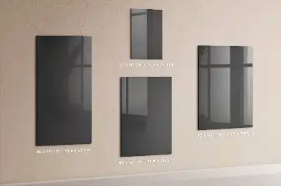 Decoratief glazen wandbord beschrijfbaar en magnetisch in het grijs