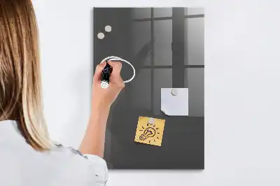 Decoratief glazen wandbord beschrijfbaar en magnetisch in het grijs