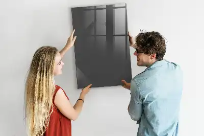 Decoratief glazen wandbord beschrijfbaar en magnetisch in het grijs