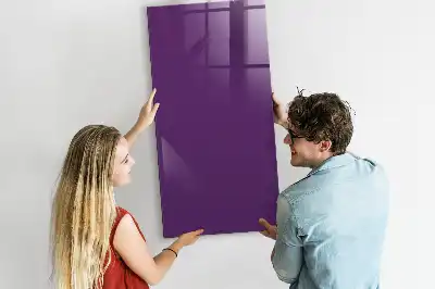 Magnetisch en uitwisbaar glazen wandbord in de kleur paars