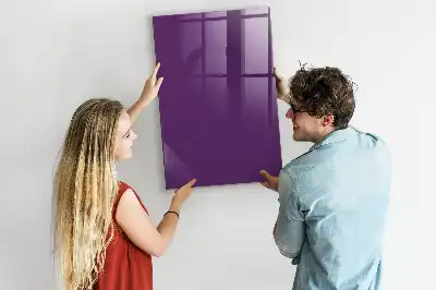 Magnetisch en uitwisbaar glazen wandbord in de kleur paars