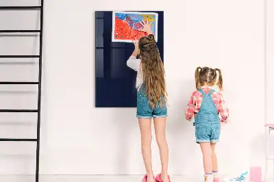 Decoratief glazen wandbord beschrijfbaar en magnetisch donker marineblauw