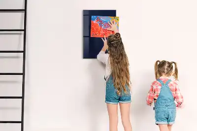 Decoratief glazen wandbord beschrijfbaar en magnetisch donker marineblauw