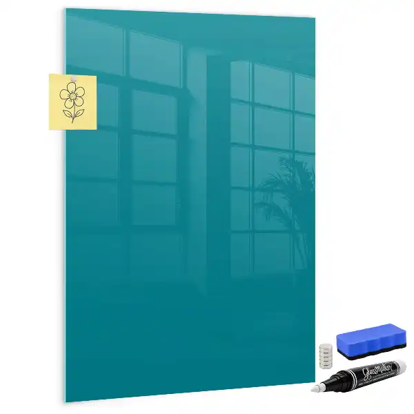 Magnetisch en uitwisbaar glazen wandbord marineblauw