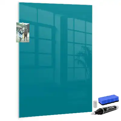 Magnetisch en uitwisbaar glazen wandbord marineblauw
