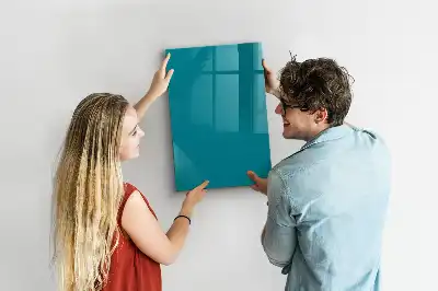 Magnetisch en uitwisbaar glazen wandbord marineblauw