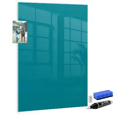 Magnetisch en uitwisbaar glazen wandbord marineblauw
