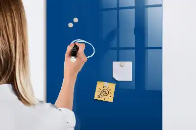 Decoratief glazen beschrijfbaar en magnetisch wandbord in het blauw