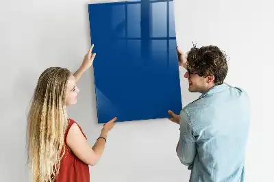 Decoratief glazen beschrijfbaar en magnetisch wandbord in het blauw