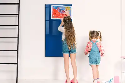 Decoratief glazen beschrijfbaar en magnetisch wandbord in het blauw