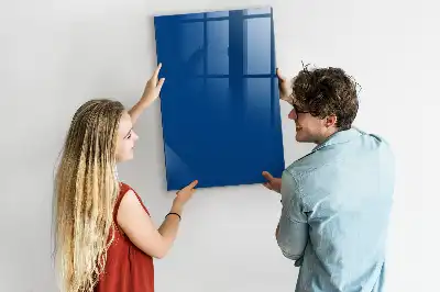 Decoratief glazen beschrijfbaar en magnetisch wandbord in het blauw