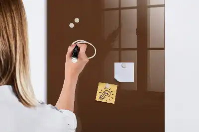 Magnetisch en uitwisbaar glazen wandbord bruin