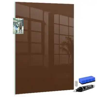 Magnetisch en uitwisbaar glazen wandbord bruin
