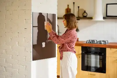 Magnetisch en uitwisbaar glazen wandbord bruin