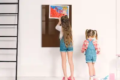 Magnetisch en uitwisbaar glazen wandbord bruin