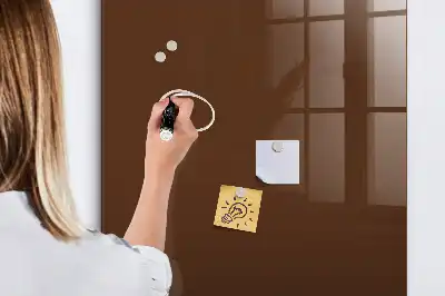 Magnetisch en uitwisbaar glazen wandbord bruin