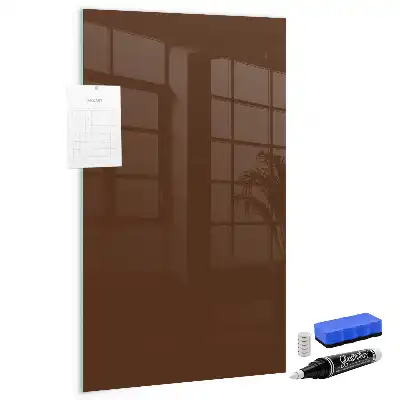 Magnetisch en uitwisbaar glazen wandbord bruin