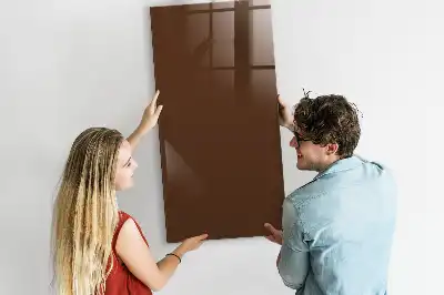 Magnetisch en uitwisbaar glazen wandbord bruin
