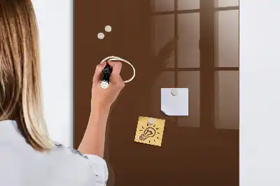 Magnetisch en uitwisbaar glazen wandbord bruin