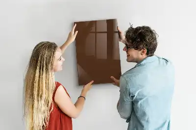 Magnetisch en uitwisbaar glazen wandbord bruin