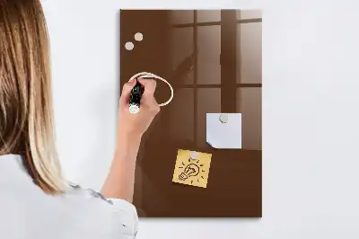 Magnetisch en uitwisbaar glazen wandbord bruin