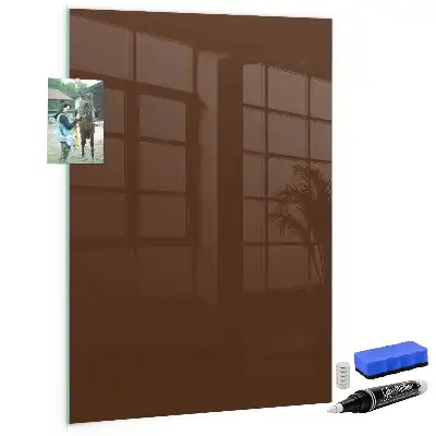 Magnetisch en uitwisbaar glazen wandbord bruin