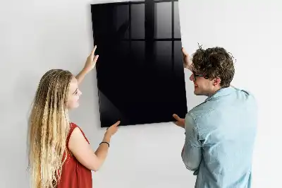 Decoratief glazen wandbord beschrijfbaar en magnetisch in het zwart