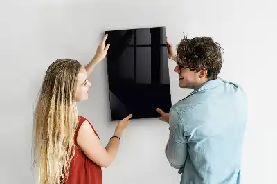 Decoratief glazen wandbord beschrijfbaar en magnetisch in het zwart