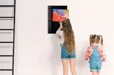 Decoratief glazen wandbord beschrijfbaar en magnetisch in het zwart