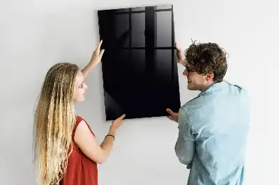 Decoratief glazen wandbord beschrijfbaar en magnetisch in het zwart