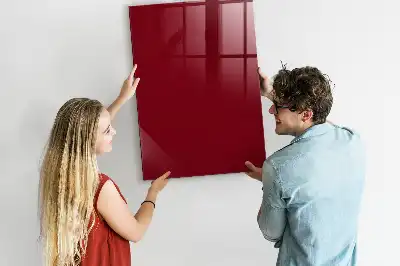 Magnetisch en uitwisbaar glazen wandbord in de kleur bordeaux