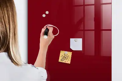 Magnetisch en uitwisbaar glazen wandbord in de kleur bordeaux
