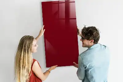 Magnetisch en uitwisbaar glazen wandbord in de kleur bordeaux