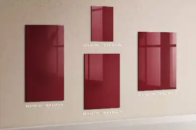 Magnetisch en uitwisbaar glazen wandbord in de kleur bordeaux