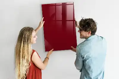 Magnetisch en uitwisbaar glazen wandbord in de kleur bordeaux