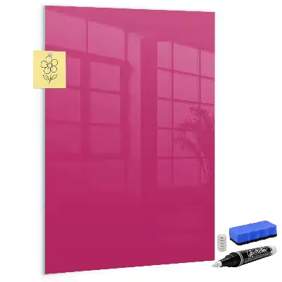Magnetisch en uitwisbaar glazen wandbord intens roze