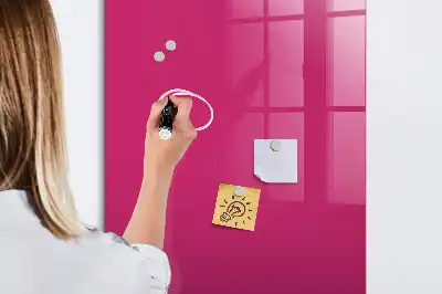 Magnetisch en uitwisbaar glazen wandbord intens roze