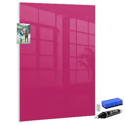 Magnetisch en uitwisbaar glazen wandbord intens roze