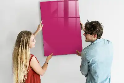 Magnetisch en uitwisbaar glazen wandbord intens roze