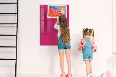 Magnetisch en uitwisbaar glazen wandbord intens roze